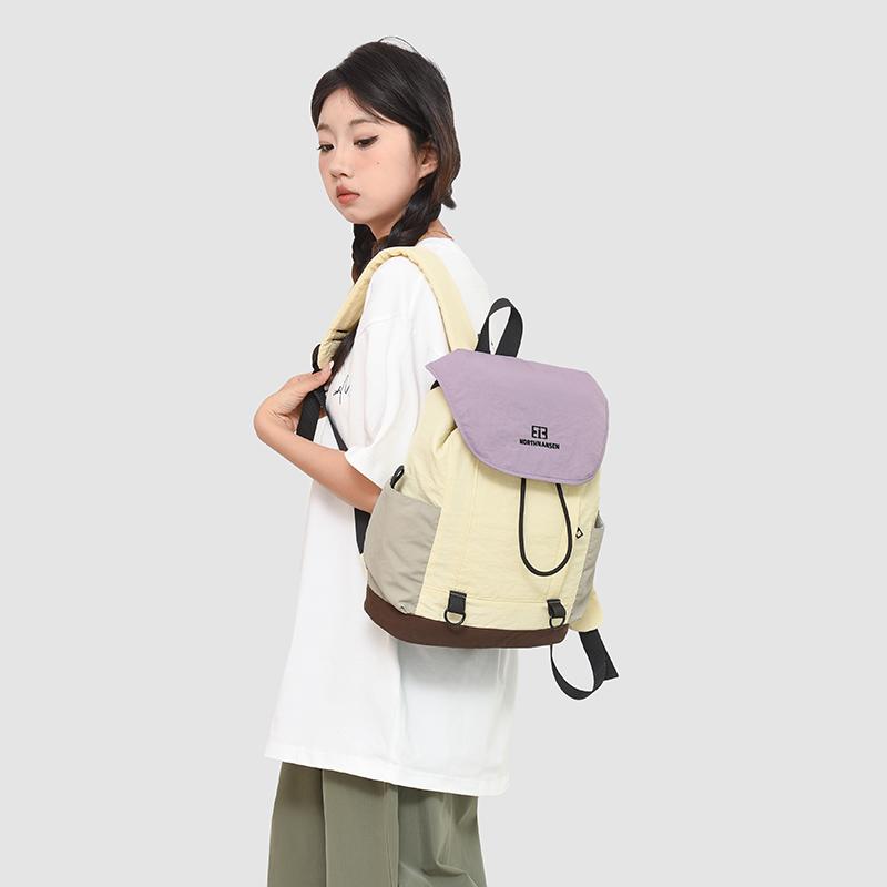 Outdoor Color Contrast Backpack Lightweight Student Color Contrast Schoolbag Travel Backpack