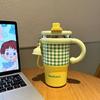 Kids Insulated Stainless Steel Water Bottle With Handle Straw 600ml Cartoon Design School Travel