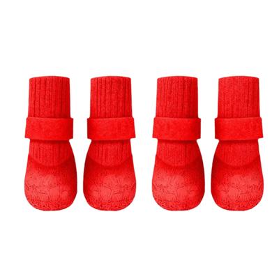 4pcs/set Adjustable Non-Slip Dog Shoes Breathable Comfortable Waterproof Dog Boots Wear-Resistant Dog Foot Cover Indoor Outdoor