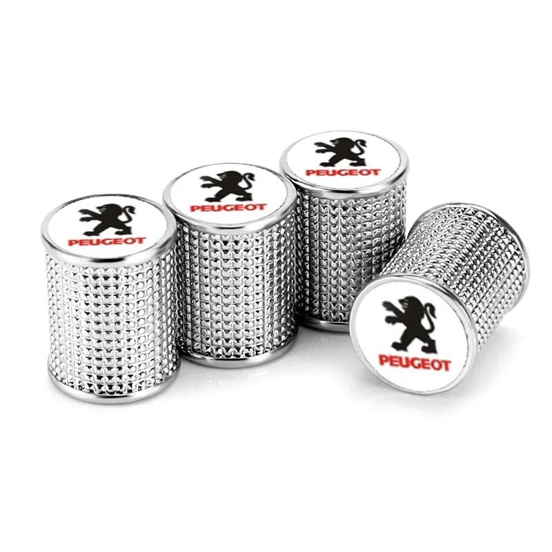 Car Wheel Tire Valve Caps Tyre Stem Covers for Peugeot 306 307 308 2008 3008 4008 508 406 407 408 206 207 208 208XS Decoration