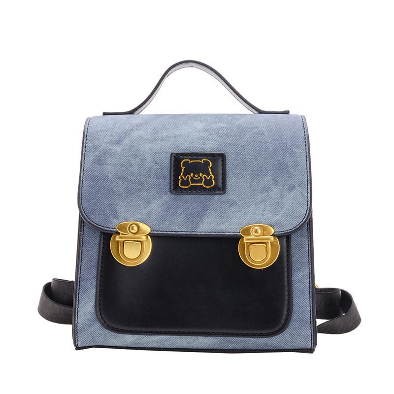 Fashionable Bear Themed Toddler Backpack Lightweight Durable Breathable Material чёрный