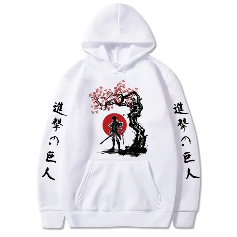 Japan Anime Attack on Titan Levi Graphic Print Hooded Men Women Long Sleeve Hoodies Casual Streetwear Harajuku