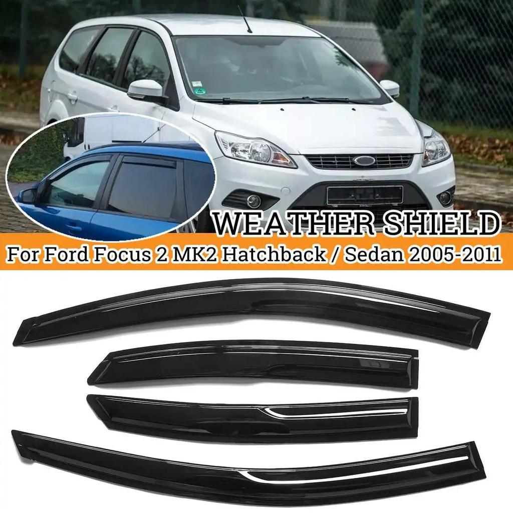 Hohe Qualität Auto Seitenfenster Windabweiser Visier Lüftung für Ford Focus 2 MK2 Schrägheck Limousine 2005-2011 Markisen Schutzbleche Schutz
