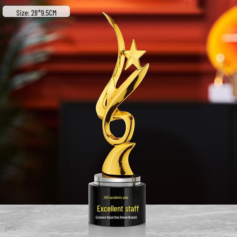 Gold, Silber, Bronze Sternburst Verdrehte Säule Trophäe - Firmen Gedenkpreis