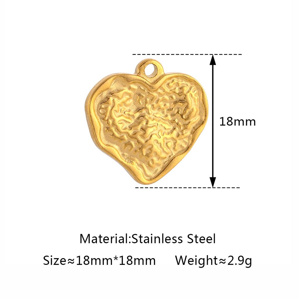 3Pcs Sweet Heart Charms Stainless Steel 3D Lucky Sacred Heart Pendants Handmade Jewelry Making Accessories DIY Necklace Earrings