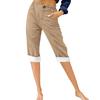 Fashion Pants For Women Color Cotton Linen Fashion Loose High Waist Casual Cropped Pants