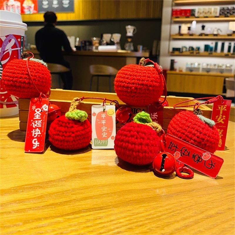Creative Knit Crochet Keychain Bag Pendant Cute and Fashionable Keyring Ornament for Women and Girls