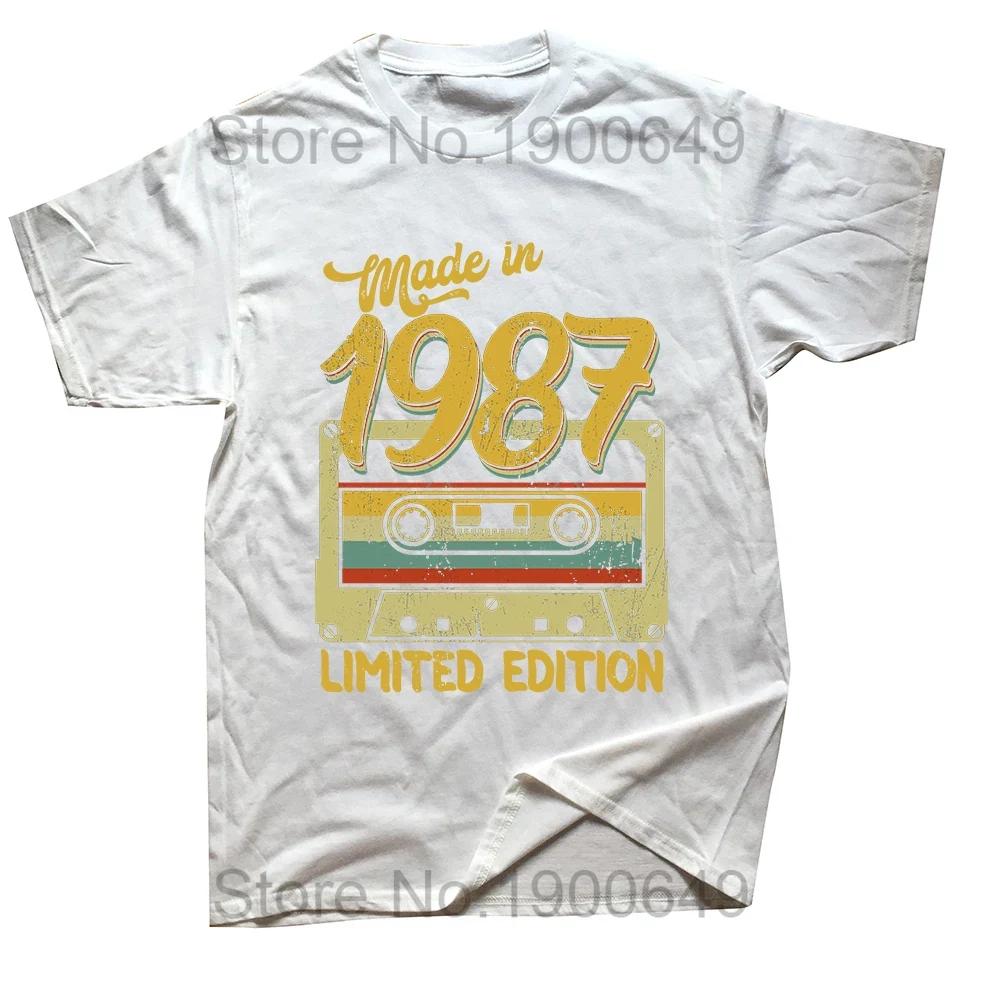 Vintage Made In 1987 Limited Edition 37 Years of Being Awesome T Shirts Summer Graphic Cotton Streetwear Birthday Gifts Tshirt