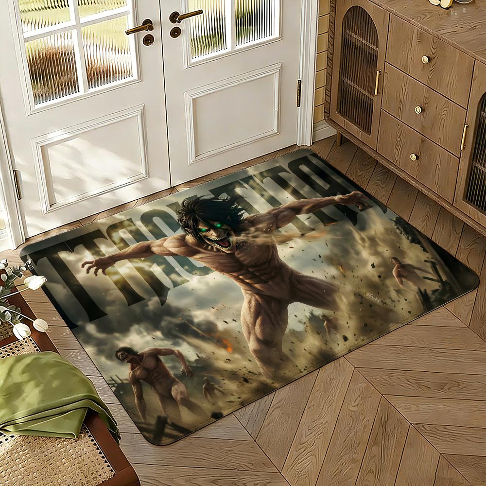 Attack-on-Titans Anime Floor Mat Soft Thickened Absorbent Non-Slip Bedroom Living Room Door Mat Home Decor Flannel Rugs