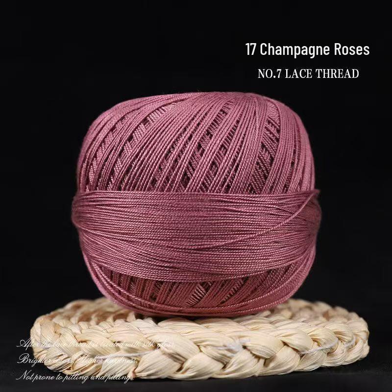 No. 7 Pure Cotton Silk Lace Yarn – Hand-Knitted, Strong Twist, Soft Half-Sleeve Crochet Yarn