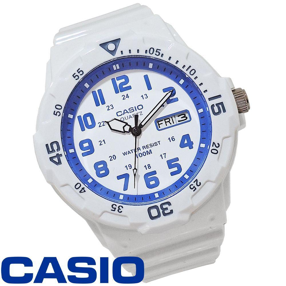 Used [New] [Ships via Nekoposu] Casio Men s Watch Clock Cheap Casio Chipkashi Day Date Display White Blue Bicolor No BOX Setting CASIO MRW-200HC-7B2