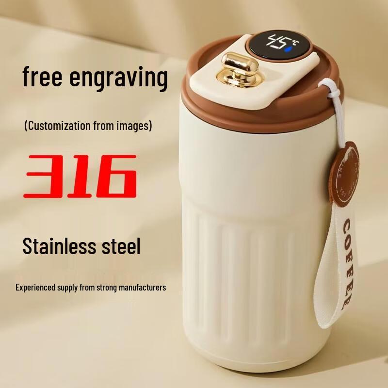 Yuzhuxun Smart Isolerad Bärbar Kaffe- & Vattenflaska