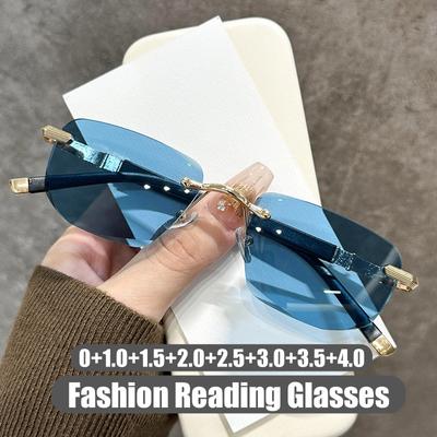 Luxuriöse Lesebrille in 3 Farben für Damen und Herren, stilvolle Blaulicht-Schutzbrille, ultraleicht, Weitsichtigkeit, Presbyopie plus Dioptrien