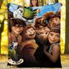 Coperta stampata a tema I Croods - Perfetta per divano, letto, viaggi e uso all'aperto | Lavabile in lavatrice, accogliente e resistente.