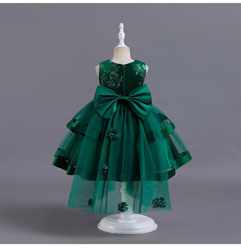 Didelė kaspino formos mergaitės suknelė, aukštos kokybės mergaitiška kalėdinė suknelė mergaitėms, oficialiai išleistuvių stiliaus, be rankovių, mergaičių drabužiai, 1-10 metų mergaitės kostiumas