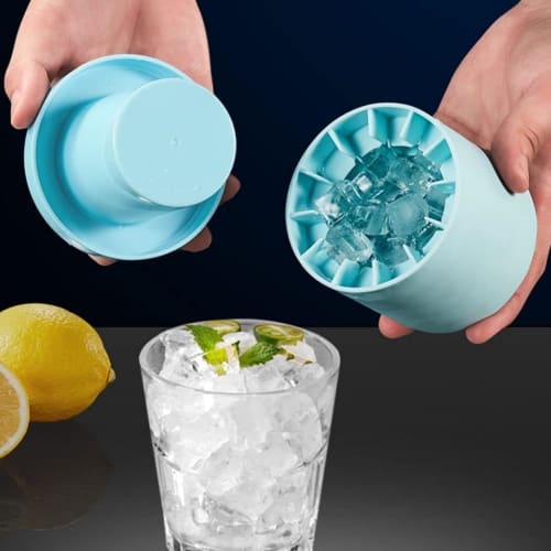 Reusable Silicone Ice Tray, Cylindrical Ice Maker Tray, Ice Container, Keeps Drinks Cold for Longer, Freezer Storage, for Home Use (Blue)