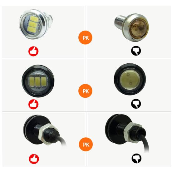 1 Pair 12V 15W Eagle Eye Auto LED Light Daytime Running Backup Car