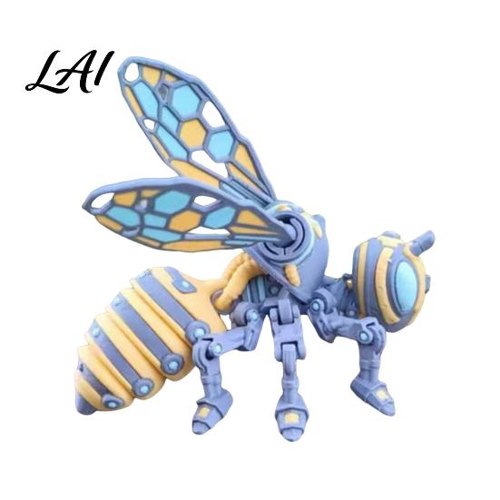 3D Printed Mechanical Beetle Ornament Articulated Bee Figurine Flexible Joint Fidget Toy