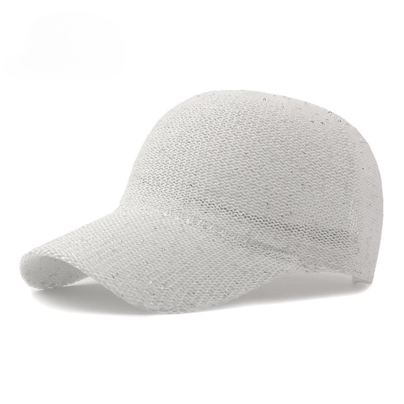 Fashion Sequined Mesh Cap Summer Breathable Hard Mesh Baseball Cap Women's Outdoor Sunscreen Visor