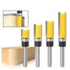 4 adet 1/4 Shank Şablon Trim Menteşe Zıvana Freze Ucu Düz End Mill Giyotin Temizleme Gömme Trim Zıvana Kesici ForWoodworking