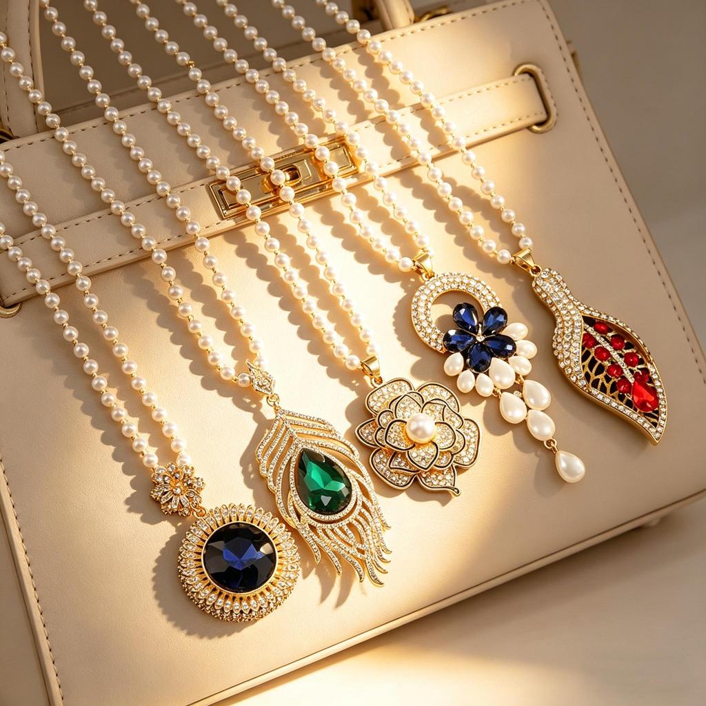 Long Exquisite Crystal Pendant Sweater Necklace for Women, High-End Elegant Versatile Fashion Sweater Chain Jewelry