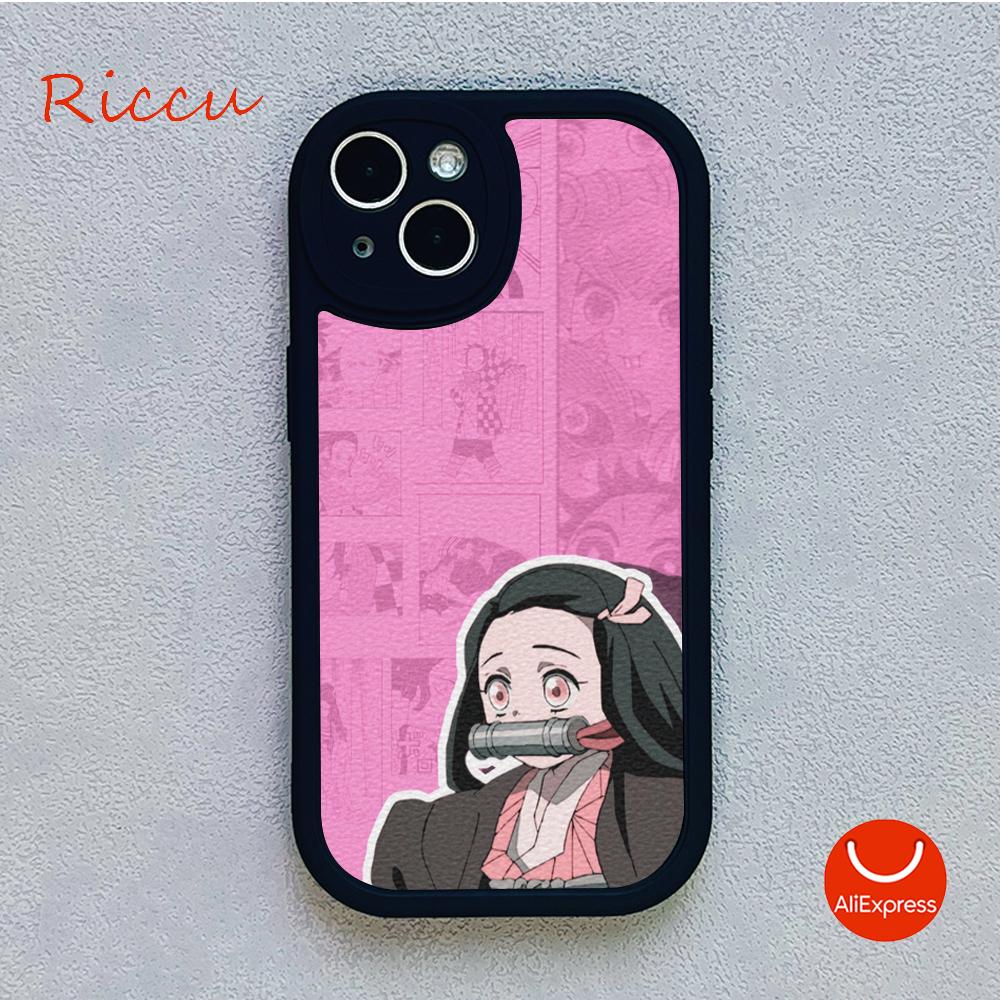 Anime Demon Slayer Kamado Nezuko Pouzdro na telefon pro Iphone 14 13 11 12 Pro MAX 12 MiNi 7 8 plus XS XR Jehněčí kůže Ochranné kryty