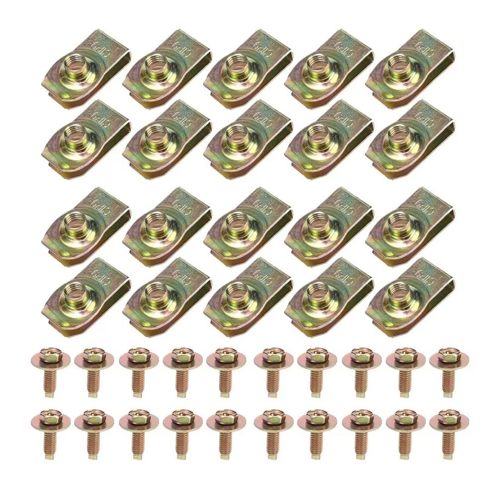 New Self-tapping Automotive U-Nut Clip M6 Metal Car Body Bolts Fixing Screws Mudguard