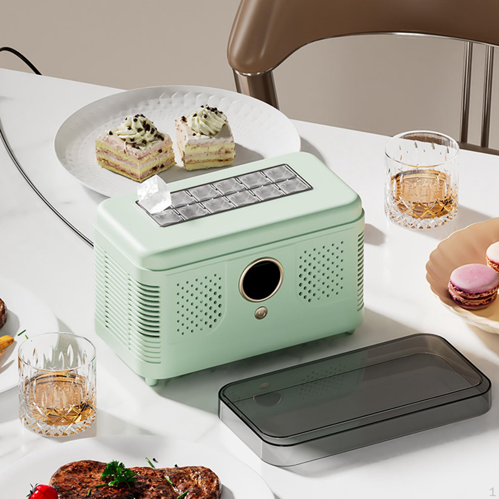 

Small Ice Maker Countertop Fast Making with Cubes Clip for Party BBQ Kitchen Green зелений