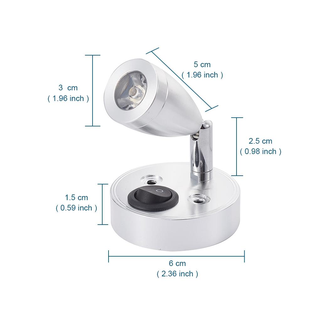 2Pc LED Spot Reading Lights Switch for Car Camper Caravan Van Boat Interior Light 12V
