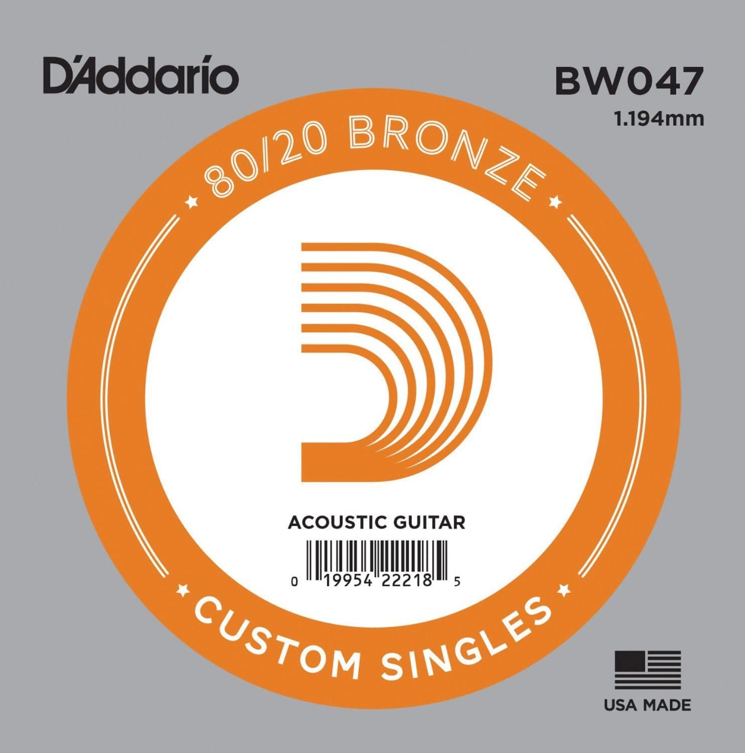 

D Addario 8020 Bronze .047 Acoustic Guitar Strings, 10-Pack