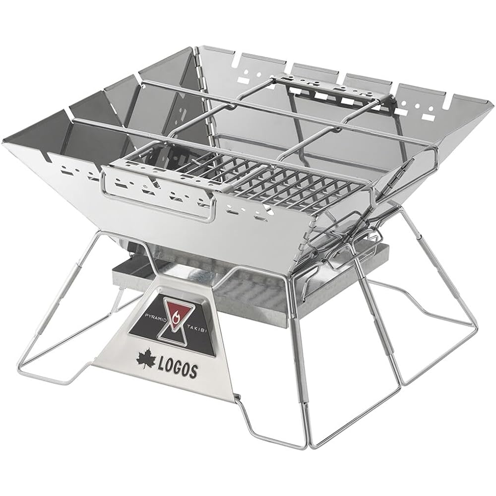 

LOGOS Charcoal Grill LOGOS the Pyramid TAKIBI L 81064162 Camping Outdoor BBQ Bonfire Stainless Steel