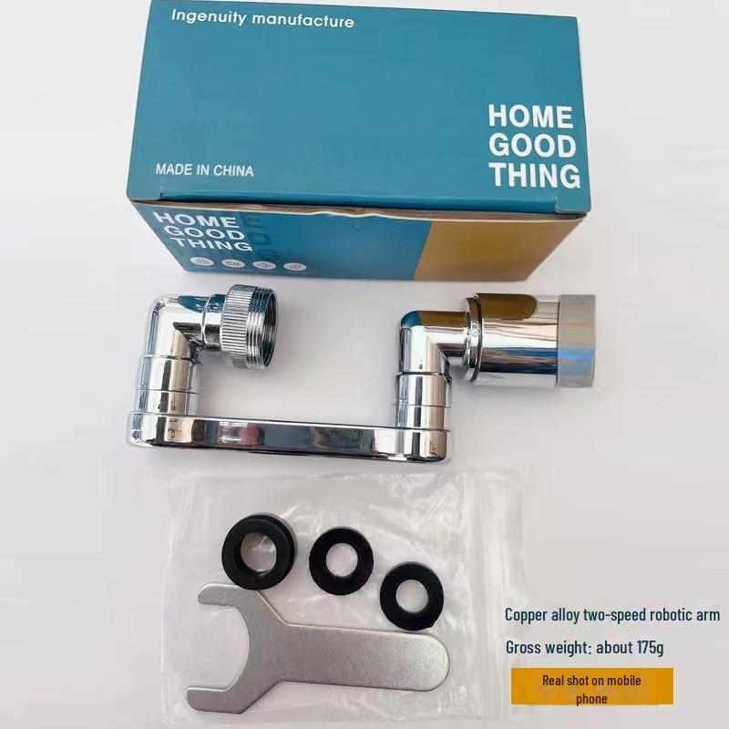 Barbotator universal pentru robinet cu braț robotizat cu duză rotativă de 1080 de grade pentru chiuvetă de baie rezistentă la stropire.