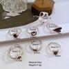 Retro Silver Color Heart Butterfly Ring For Women Punk Geometric Antique Snake Opening Adjustable Rings Y2K Trendy Jewelry Gifts