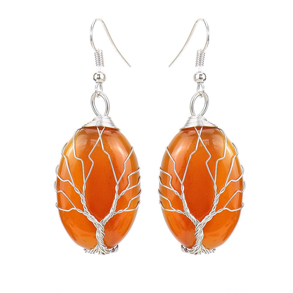 Handmade Wire-Wrapped Multi-Color Crystal Tree of Life Earrings (Studs/Dangles)