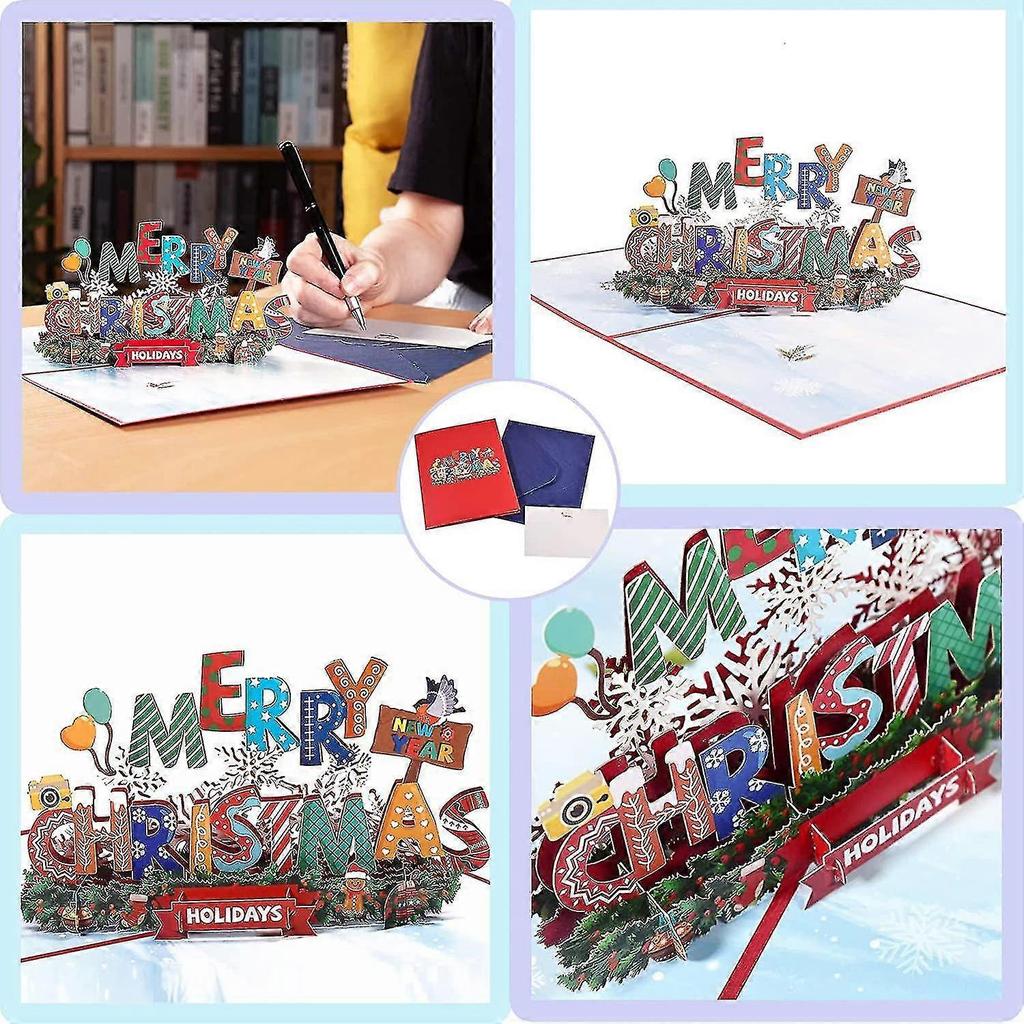 3d Pop Up Card Christmas Card, Beautiful Santa Claus Greeting Card With Envelope(merry Christmas) - jjS