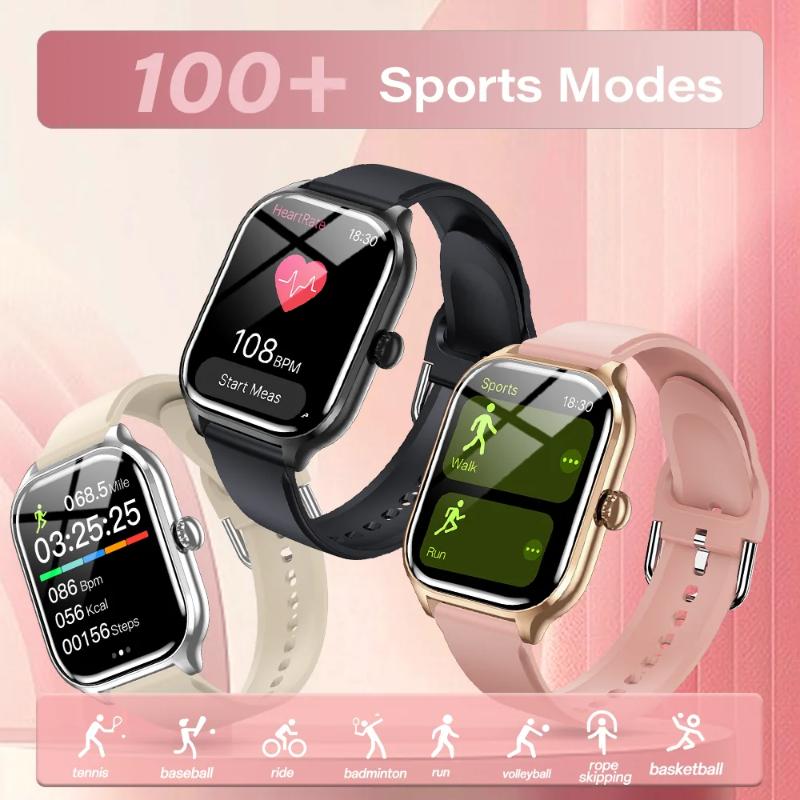2025 New Voice Call Smartwatch 24 Hour Health Monitor 100+ Sports Modes Bluetooth Smartwatch for Men Women 2.01 Display