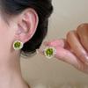 Diamond Flower Stud Earrings Women's French Versatile Earrings Fashion Temperament Earrings