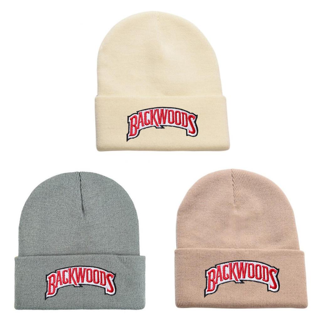 Backwoods Embroidered Beanie Hat With Adjustable Fit For Street Fashion And Cold Weather