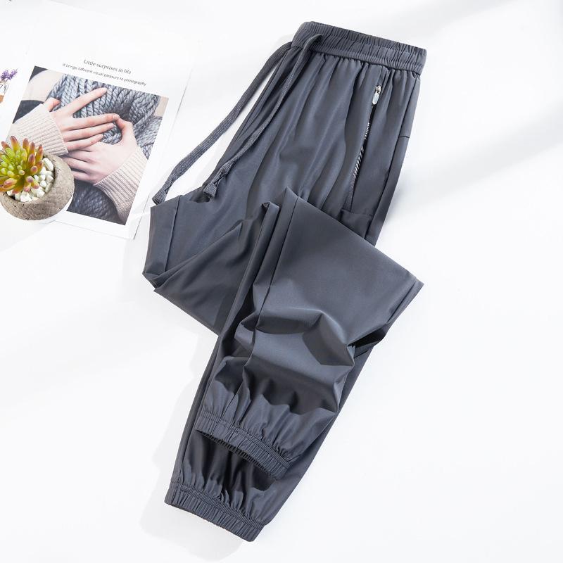Men's Ice Silk Sweatpants Light Cool Jogger Pants Unisex Man/Women Stretched Workout Sports Trousers