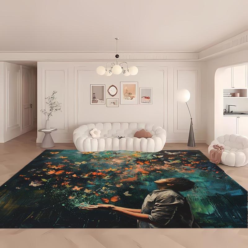 3D Beautiful Butterfly Large Area Carpet for Living Room Cartoon Kids Bedroom Sofa Doormat Floor Tapete Anti-slipDecor Alfombra