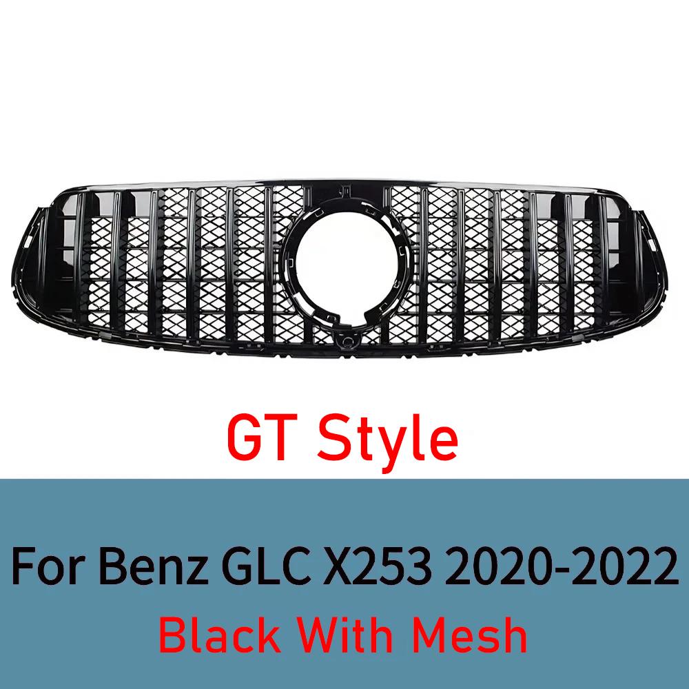 For Mercedes GLC X253 2020-2025 Front Bumper Grille Black Diamond Mesh Grill Panel Accessories GLC200 GLC220 GLC300 AMG Style