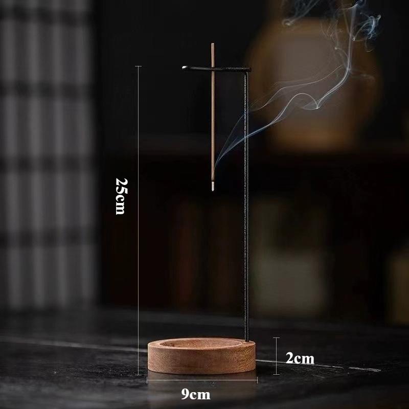 

Upside Down Incense Burner - Wooden Round Incense Stick Holder Tray Ornament, Zen Garden Home Decor for Bedroom Yoga Meditation