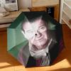 1pc Hollywood movie star John Wayne Umbrella Portable Folding Umbrella Iron Frame Hole Bone Structure Outdoor Home Umbrella