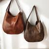 Vintage Large Capacity Shoulder Bags for Women Retro PU Leather Handbag Totes Solid Color Fashi Hand Bag Pack