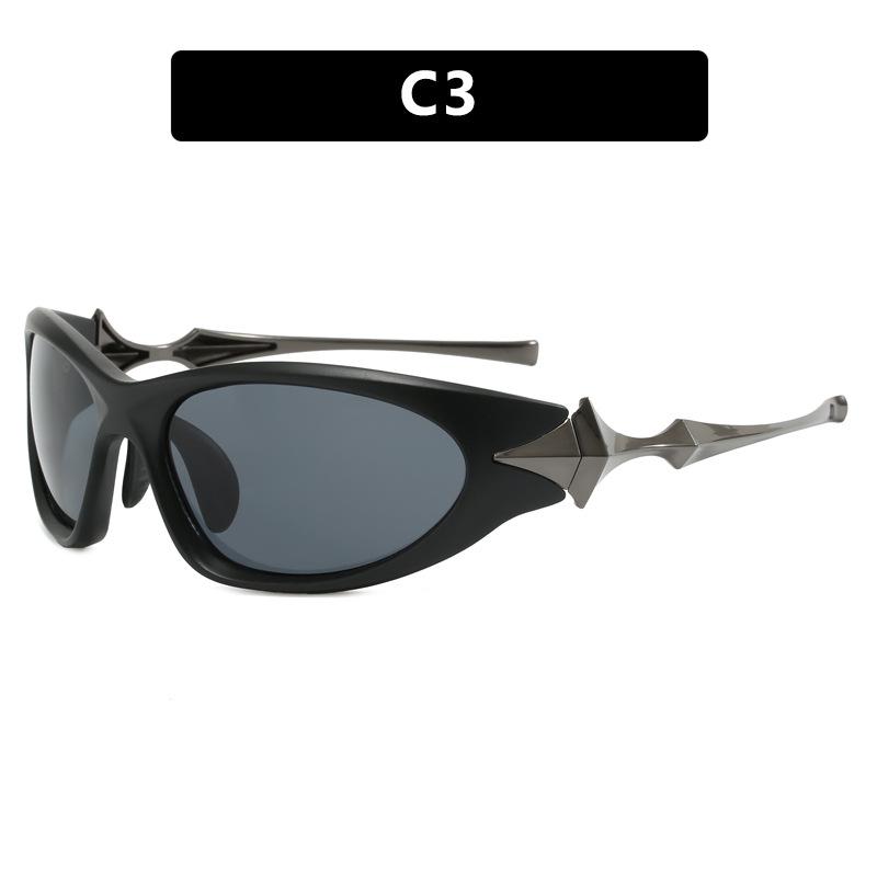 

Женские солнцезащитные очки, металлические петли, персонализированный хип-хоп, модный солнцезащитный козырек для отдыха на природе, для вождения и езды по пляжу, мужские очки