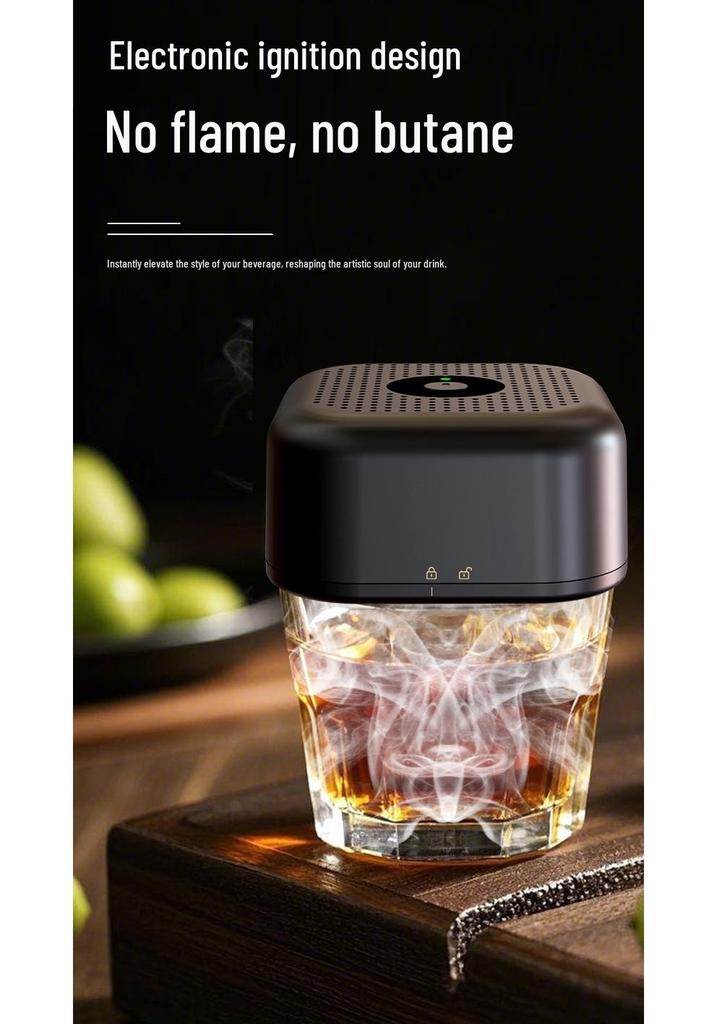 Electric Cocktail Smoker: Whiskey Bar Tool with Multiple Fruitwood Options