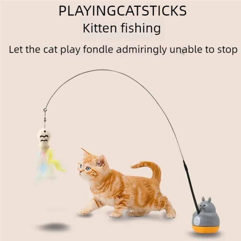 Cat Toys interactive Sucker Feather with Bell Cat Stick Toy for Kitten Playing Teaser Wand Toy Cat Supplies