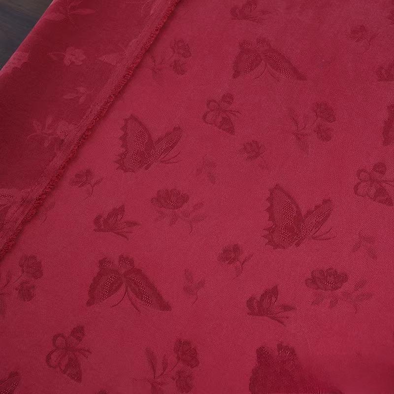 50x145cm Butterfly Jacquard Cotton Linen Fabric for Diy Sewing Dress Shirt Skirt Pants Clothing Vintage Summer Cloth