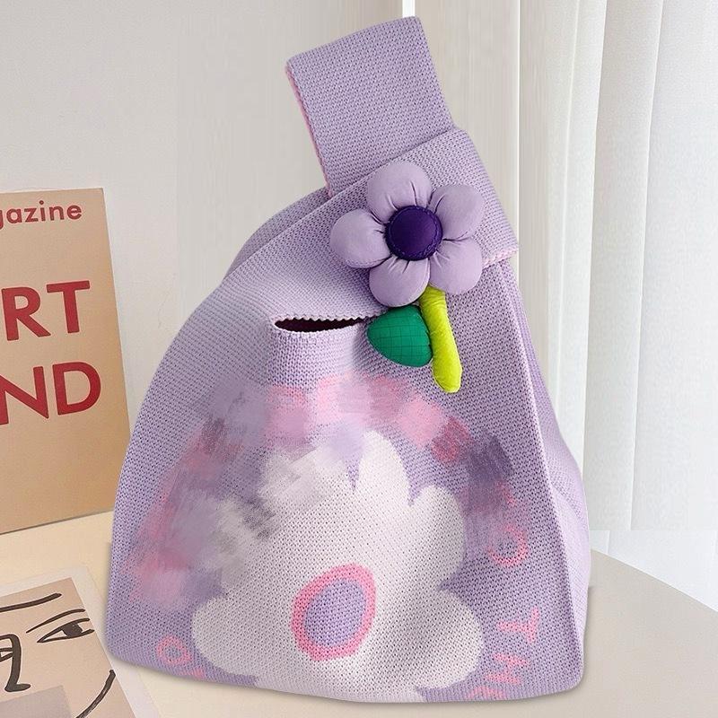 Sommer Damen Niedliche Mini-Tasche Vielseitige Mode Handytasche Cartoon Gestrickte Handtasche Umhängetasche Umhängetasche