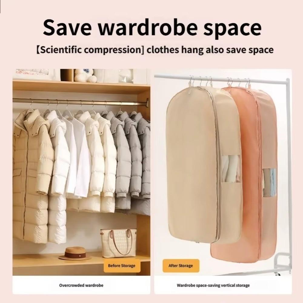 Hanging Compression Dust Cover Space Saving Down Jacket Cover Durable Clothes Storage Organizer